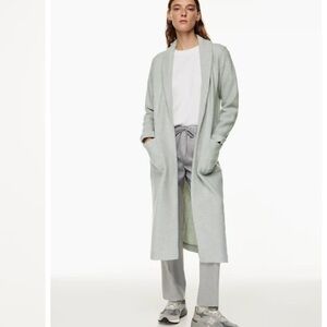 Aritzia / The Group by Babaton  light Gray long cardigan‎ duster belted Sz XS